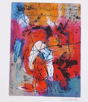 Mohammed Quraish - Lot van 3 zeefdrukken op geschept papier, Zonder titel kopen? Bied vanaf 50!