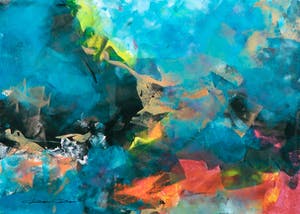 Dam Domido - Acryl op papier, Composition Abstractie kopen? Bied vanaf 100!