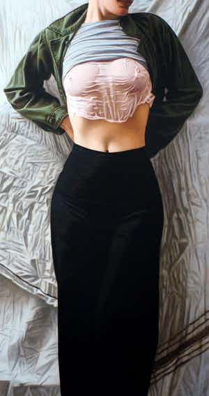 Willi Kissmer - Glicee: stehende mit Grünner jacke - 2015 verkocht voor € 110!