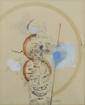 Jan Olyslager - Gemengde techniek op papier, Compositie 3 - Ingelijst kopen? Bied vanaf 150!