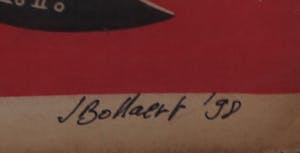 Jan Bollaert - Acryl op papier, Match II Hippo - Ingelijst (Groot) kopen? Bied vanaf 50!