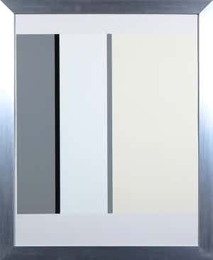 Harry van Kuyk - Zeefdruk, Z.T. Geometrische compositie - Ingelijst verkocht voor € 70!