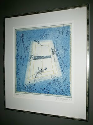 Ronald Tolman - Tennis, aquatint ets (mooi ingelijst) kopen? Bied vanaf 100!