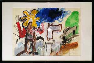 Anton Martineau - Vrouw met bloem en auto verkocht voor € 225!