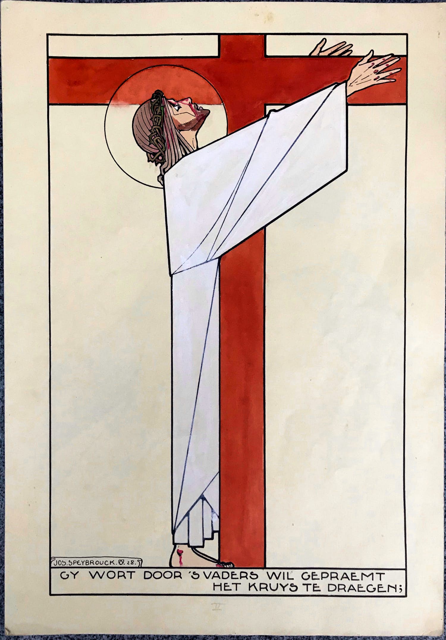 Jos Speybrouck - Via Crucis en de VII Weeën van Maria - 21 ingekleurde litho's - 1928 verkocht voor € 125!