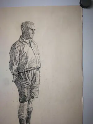 Willem Dooijewaard - Portret staande man in korte broek. kopen? Bied vanaf 79!