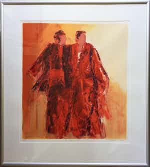 Wil Willemsen - Les Japonaises | prachtige zeefdruk - Groot verkocht voor € 135!