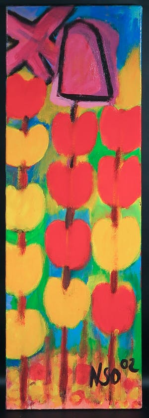 Marthe Nso Abomo - Acryl op doek, Tulipes II kopen? Bied vanaf 1!