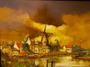 Anton Brouwer - Molen aan het water verkocht voor € 50!