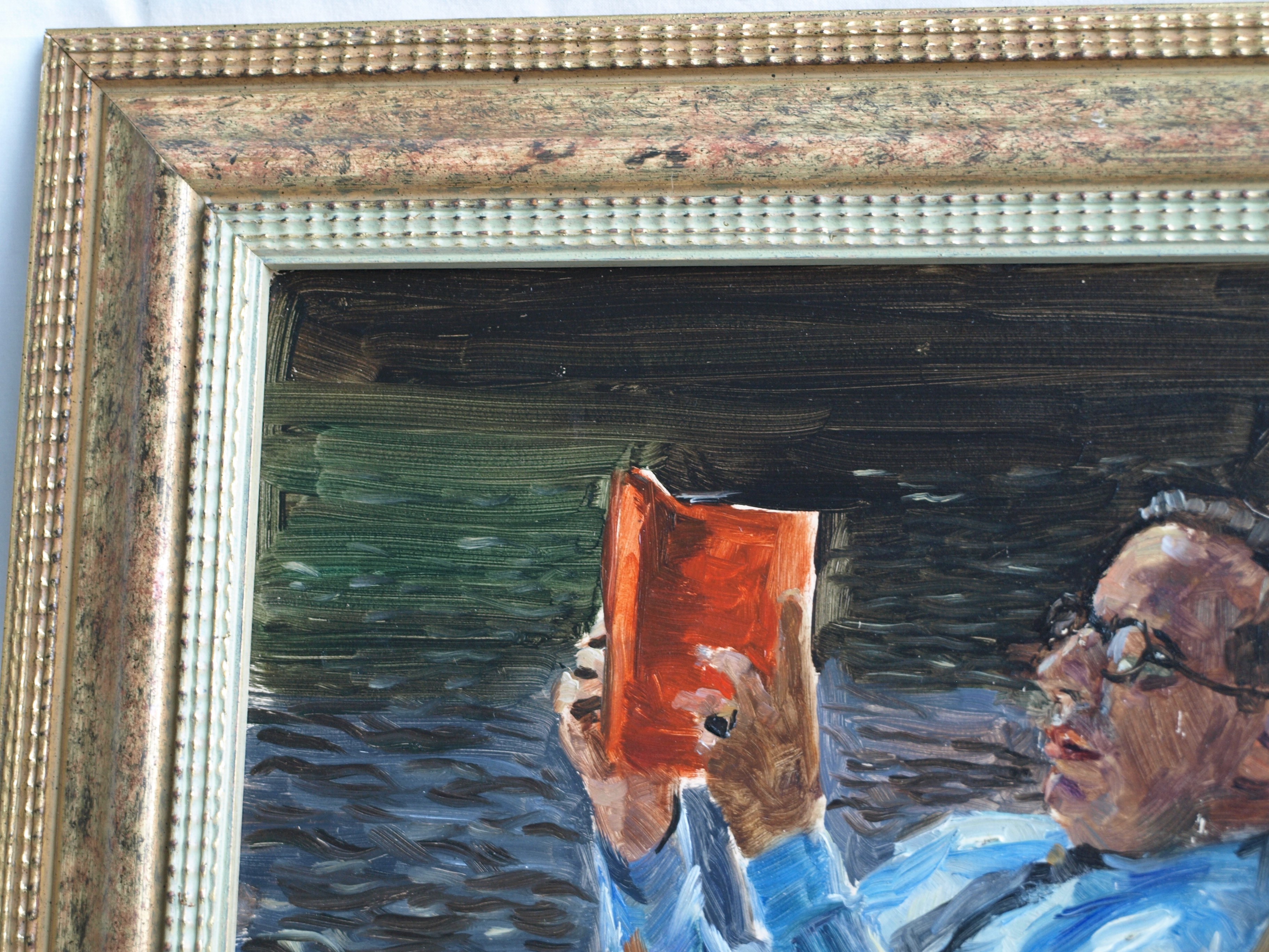 Bethijl Philippus van Romondt - Olieverf op paneel , Man in strandstoel – gesigneerd & ingelijst – 1935 kopen? Bied vanaf 150!