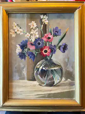 Hein Froonen - Anemonen en narcissen in een vaas verkauft für € 165!