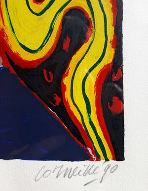 Corneille - Visages, zeefdruk (mooi ingelijst, groot) kopen? Bied vanaf 550!