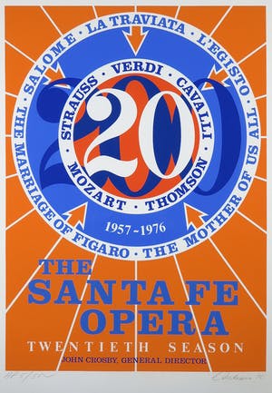 Robert Indiana - Grote gesigneerde zeefdruk, ontworpen voor The Santa Fe Opera - Ingelijst (Groot) kopen? Bied vanaf 1!