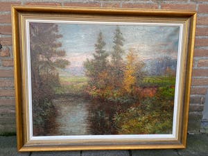 Walter Neuhof - Limburgs landschap met beek kopen? Bied vanaf 170!