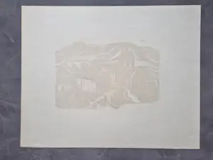 Hans Vleugels - in 1968 gemaakte houtsnede "landschap Ardeche Frankrijk" gesigneerd kopen? Bied vanaf 38!