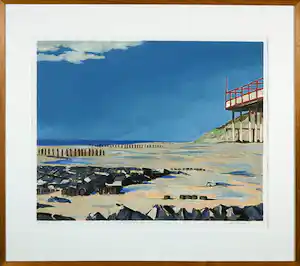 Valentin Bakardjiev - Zeefdruk, Early spring in Zeeland - Ingelijst vendu pour 70€ !