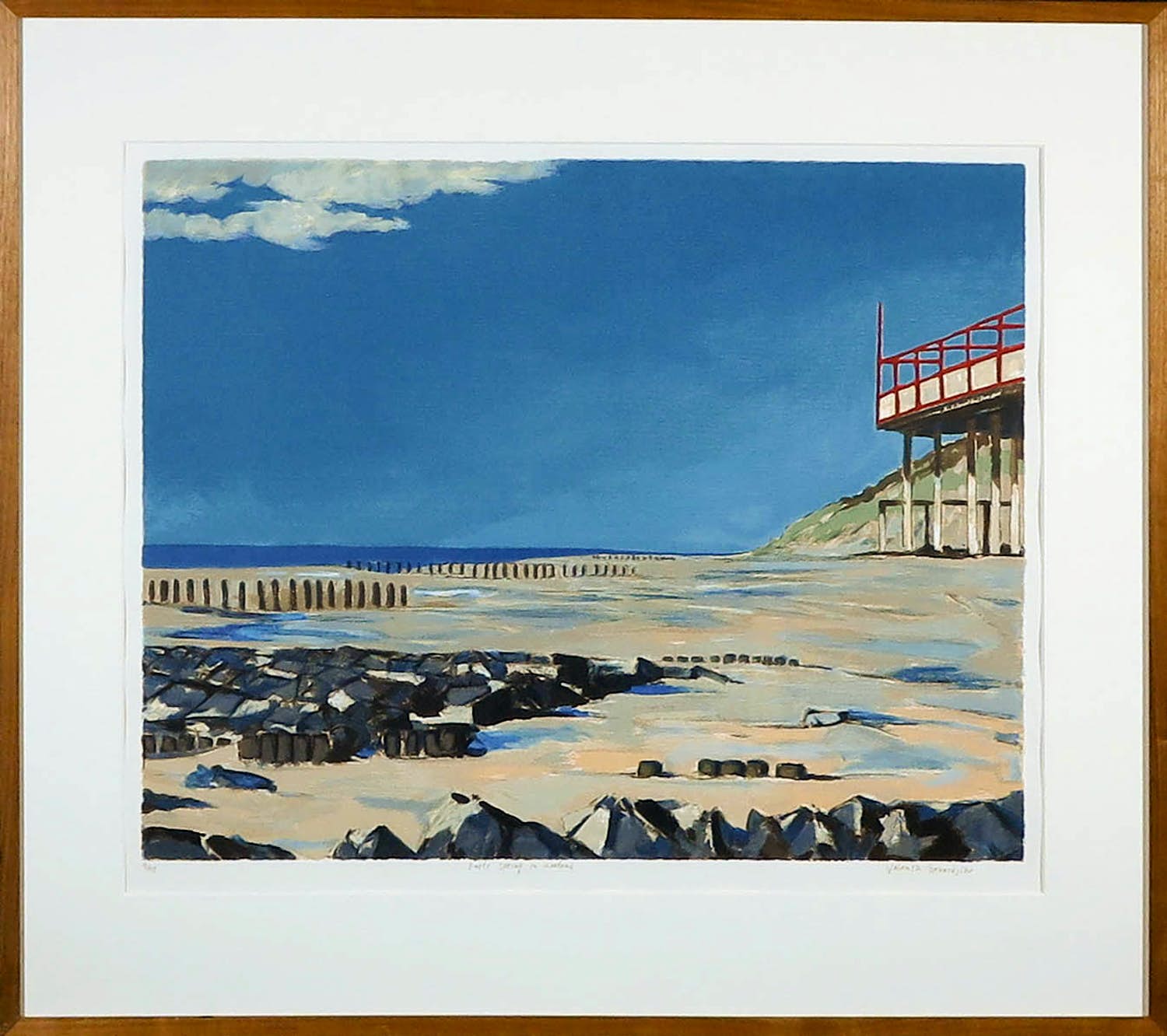 Valentin Bakardjiev - Zeefdruk, Early spring in Zeeland - Ingelijst verkocht voor € 70!