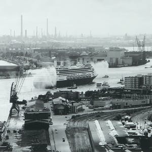 Niet of onleesbaar gesigneerd - Foto, S.S. Rotterdam - Ingelijst kopen? Bied vanaf 1!