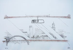 Ron Watts - Skyline Utrecht-centrum -circa 1980- kopen? Bied vanaf 35!