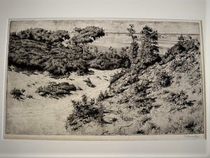 Niet of onleesbaar gesigneerd - Circa 1930 - grote droge naald Ets "Duinlandschap" gesigneerd kopen? Bied vanaf 1!