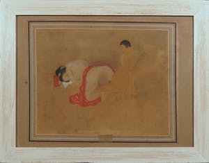 Niet of onleesbaar gesigneerd - Aquarel, Shunga tekening - Ingelijst kopen? Bied vanaf 1!