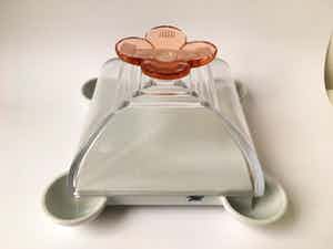 Borek Sipek - schaal met deksel - glas en porselein verkocht voor € 79!