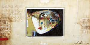 Kantcho Kanev - Gemengde techniek op hout (met ophangsysteem), Mama (Groot) verkocht voor € 250!