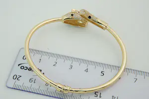 11 - Mooi gedetailleerde 18 karaats geel-gouden panter armband - gekeurd kopen? Bied vanaf 590!