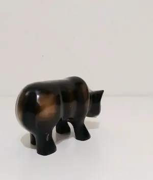 Brons (Onbekend) - gepatineerd beeld van een beer, abstract kopen? Bied vanaf 49!