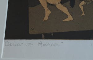 Cees Landsaat - Ingelijste ets en aquatint , De kar van Adriaan – 1979 kopen? Bied vanaf 1!