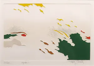 Francis Mean - Kleurenets, Abstracte compositie - Ingelijst kopen? Bied vanaf 35!
