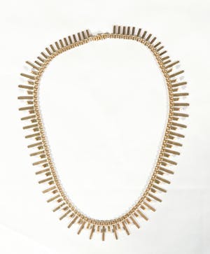 14K Goud - Zeer mooi gouden collier met pareltjes kopen? Bied vanaf 800!