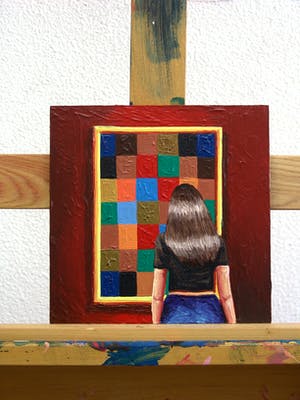 Gerard Boersma - New Harmony (Vrouw kijkend naar schilderij van Paul Klee) kopen? Bied vanaf 75!