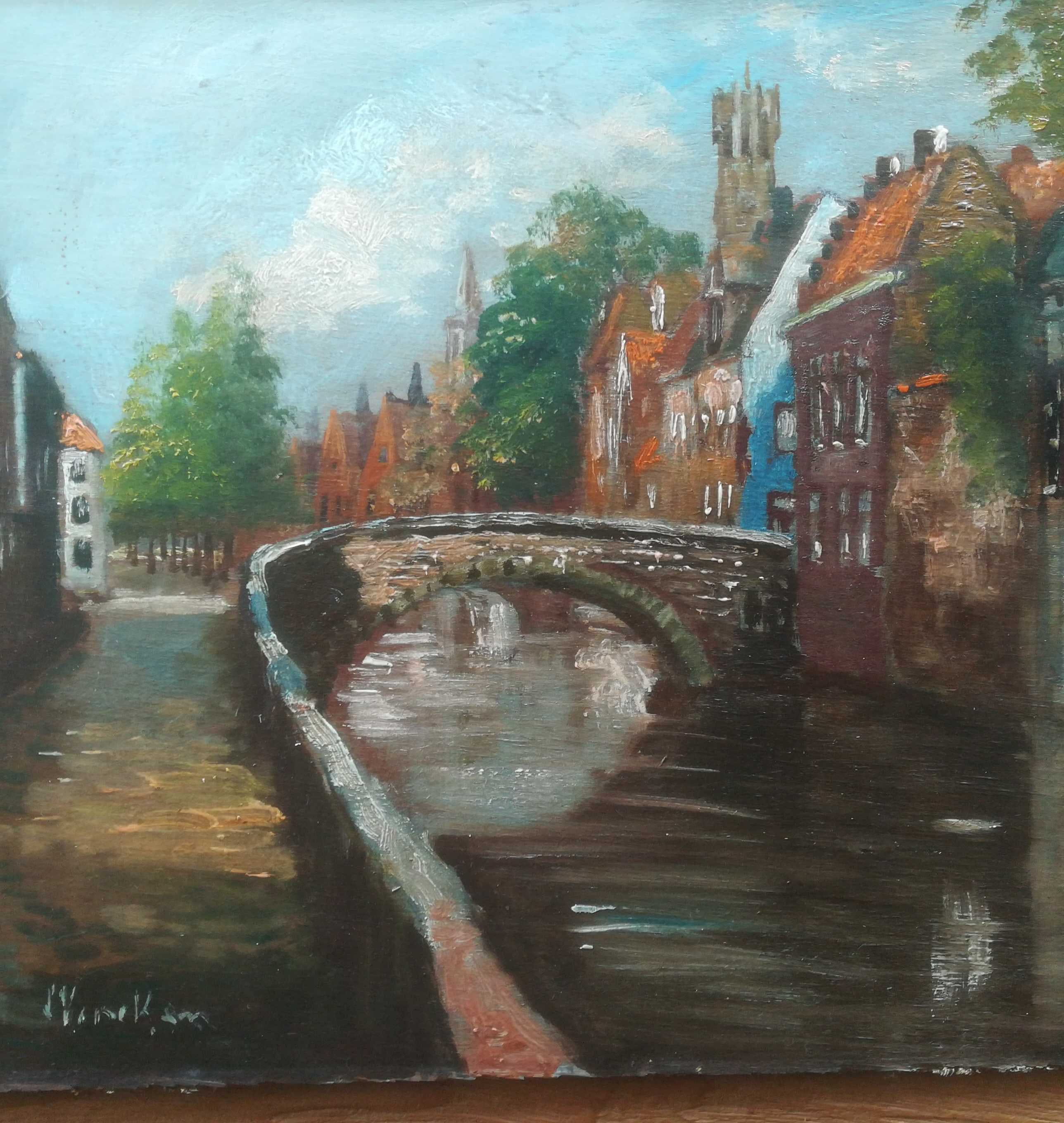 Niet of onleesbaar gesigneerd - Brugge - Uitzicht op kade en brug - Belgische School kopen? Bied vanaf 1!