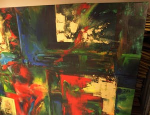 Niet of onleesbaar gesigneerd - Acrylverf op doek XXL , Abstract – 185 x 200 cm kopen? Bied vanaf 1!