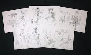 AcheterAnton Martineau - Lot van 5 unieke werken op papier!? Enchérissez de 1!