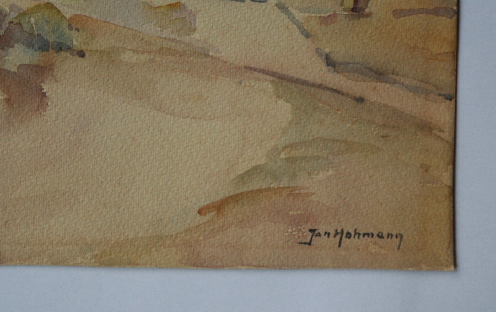 Jan Hohman - aquarel op grof papier - landschap - gesigneerd kopen? Bied vanaf 1!