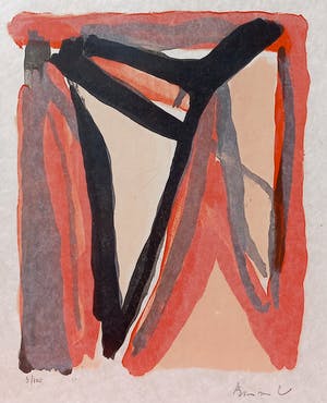 Bram van Velde - Compositie in vijf kleuren, litho (netjes ingelijst) kopen? Bied vanaf 350!