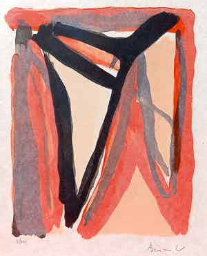 Bram van Velde - Compositie in vijf kleuren, litho (netjes ingelijst) verkocht voor € 350!