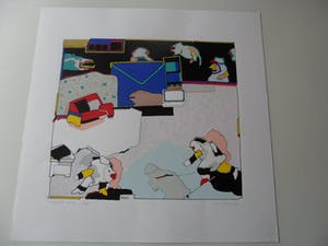 Huibert van Dorp - Zeefdruk, titel, "Bizz". kopen? Bied vanaf 20!