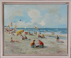 Niet of onleesbaar gesigneerd - Strandgezicht kopen? Bied vanaf 1!