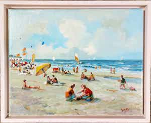 Niet of onleesbaar gesigneerd - Strandgezicht verkocht voor € 1!