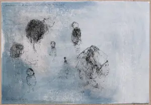 Dirkje Kuik - Kinderen van de bewaarschool in de Keukenstraat, inkttekening kopen? Bied vanaf 150!