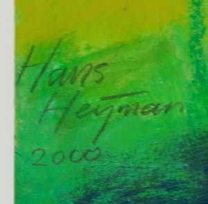 Hans Heijman - Acryl en krijt op papier, Zonder titel - Ingelijst kopen? Bied vanaf 1!
