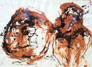 Anton Heyboer - Only love is life, gemengde techniek (ingelijst, groot) verkocht voor € 1!