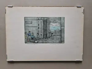 Carla Kleekamp - Leuke kleine oplage (40) kleuren ets - zomer in fabrieksstad - gesigneerd kopen? Bied vanaf 1!