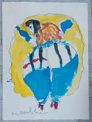 Anton Heyboer - Cancan danseres - zeer groot - kopen? Bied vanaf 375!