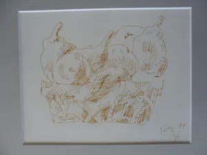 Paula Thies - Pentekening, een fruitmand. kopen? Bied vanaf 20!