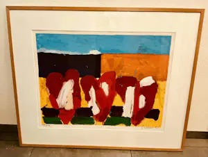 Jan Cremer - Zeefdruk - Tulpen 2 - Ingelijst - art glas kopen? Bied vanaf 340!