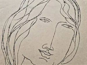 Jos Caelen - 1963 - inkt tekening op papier - portret jonge vrouw - gesigneerd kopen? Bied vanaf 1!
